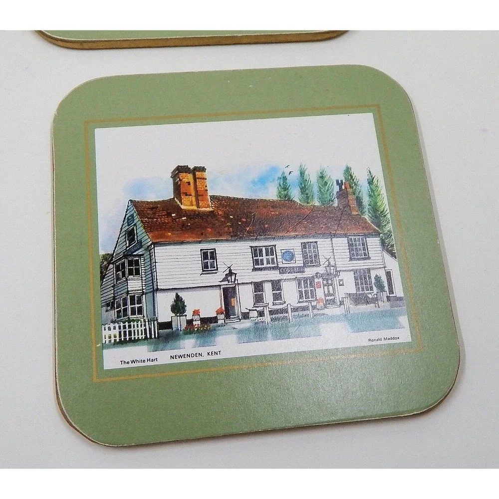 Cloverleaf Square Country Pubs CC14 Cork Coasters Set of 6